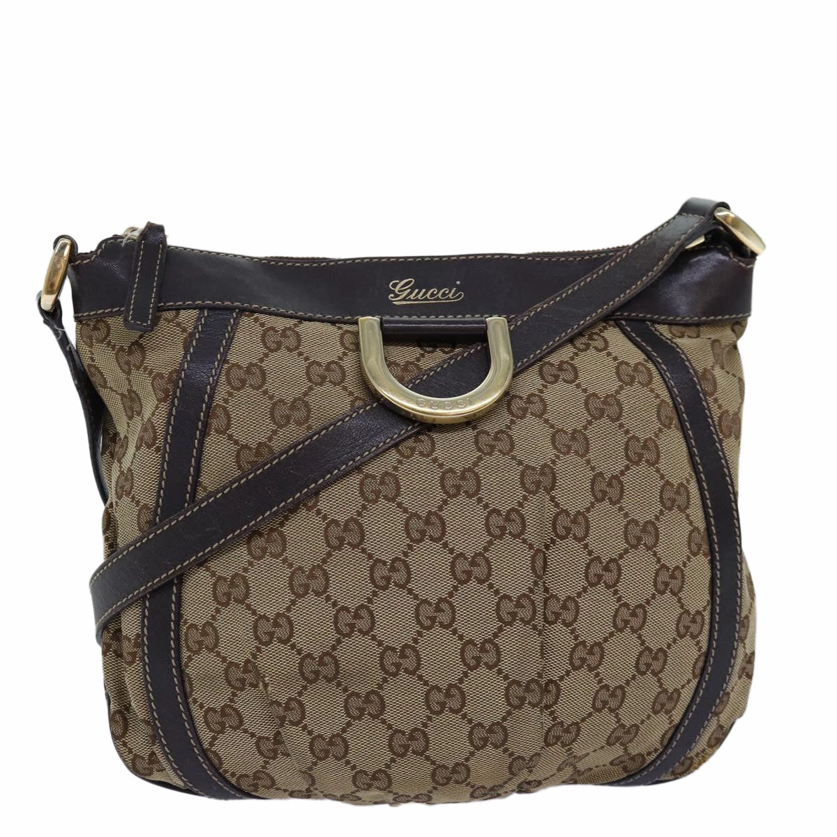 GUCCI GG Canvas Shoulder Bag Beige 203257  75598