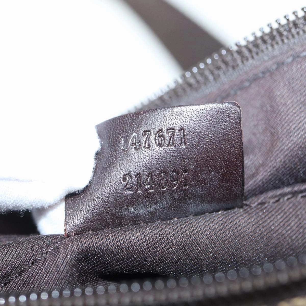 GUCCI GG Canvas Shoulder Bag Beige Brown Silver 147671  87163