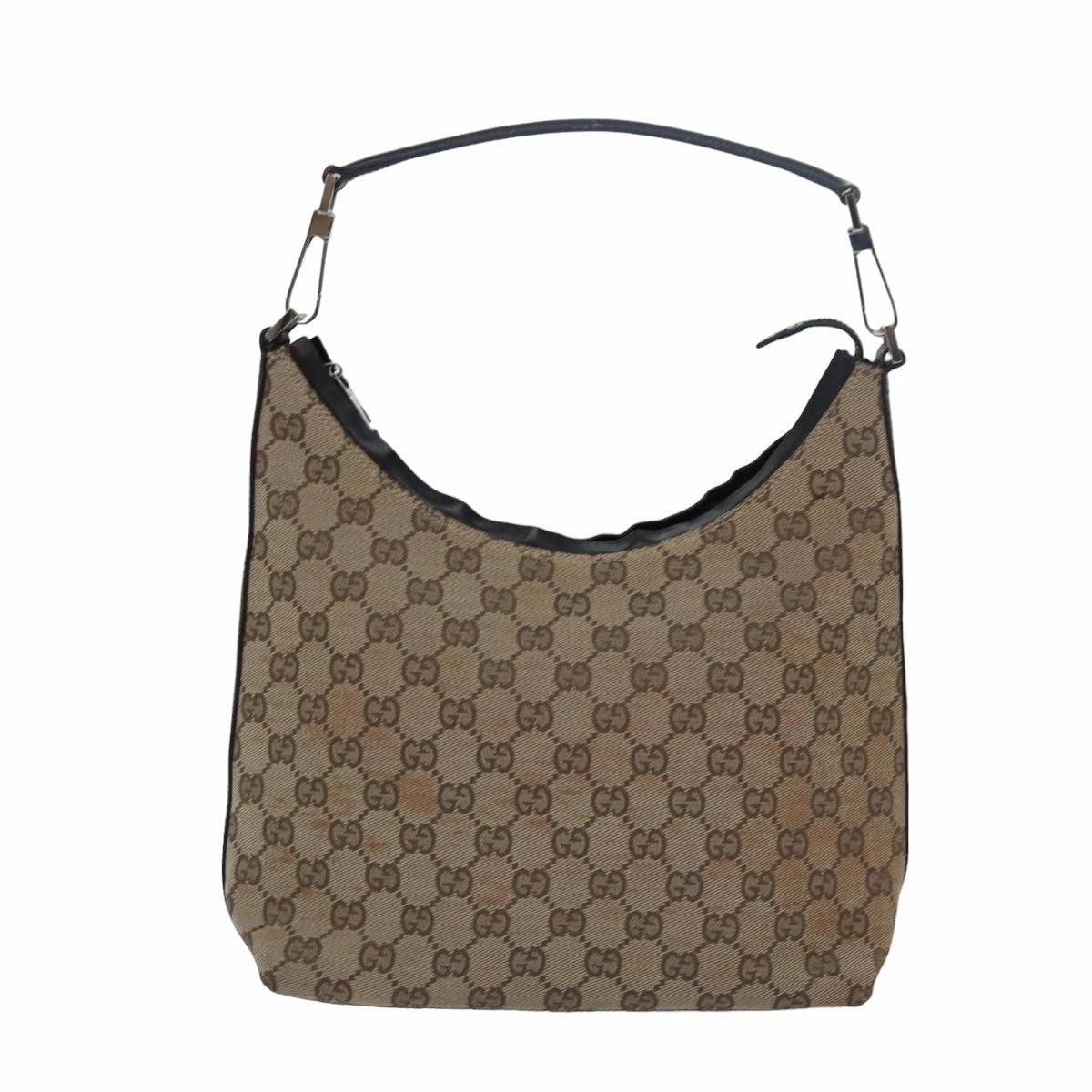 GUCCI GG Canvas Shoulder Bag Beige Dark Brown 000 0602  79452