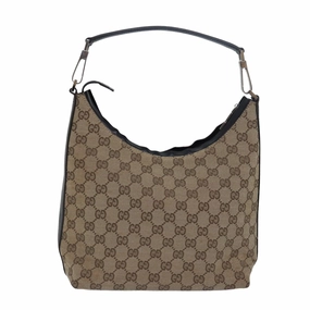 GUCCI GG Canvas Shoulder Bag Beige Dark Brown 000 0602  79452