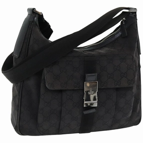 GUCCI GG Canvas Shoulder Bag Black 131211  ki4683
