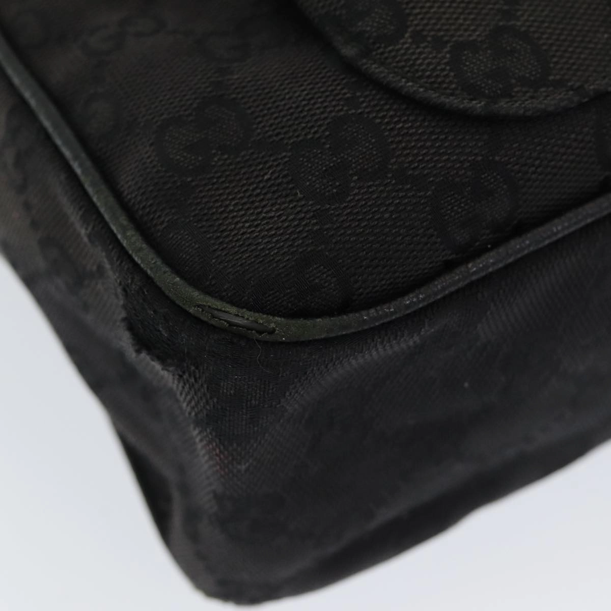 GUCCI GG Canvas Shoulder Bag Black 131211  ki4683