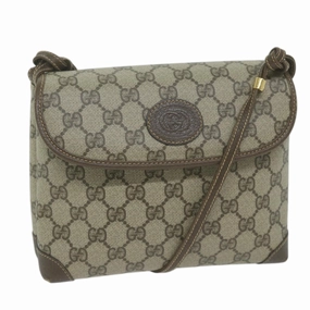 Gucci GG Canvas Shoulder Bag PVC Beige Brown