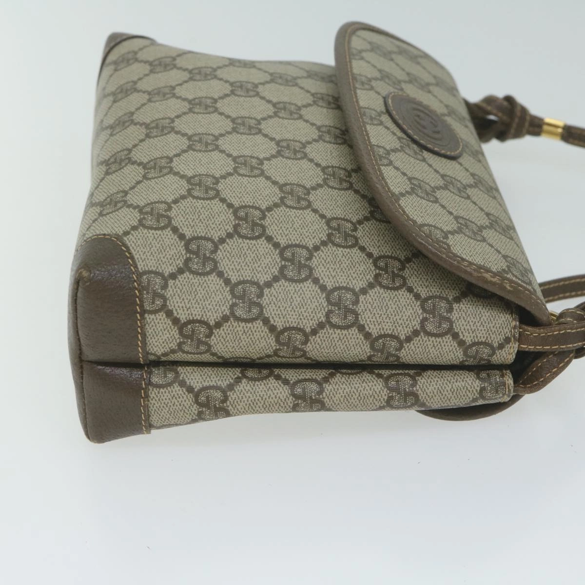 Gucci GG Canvas Shoulder Bag PVC Beige Brown