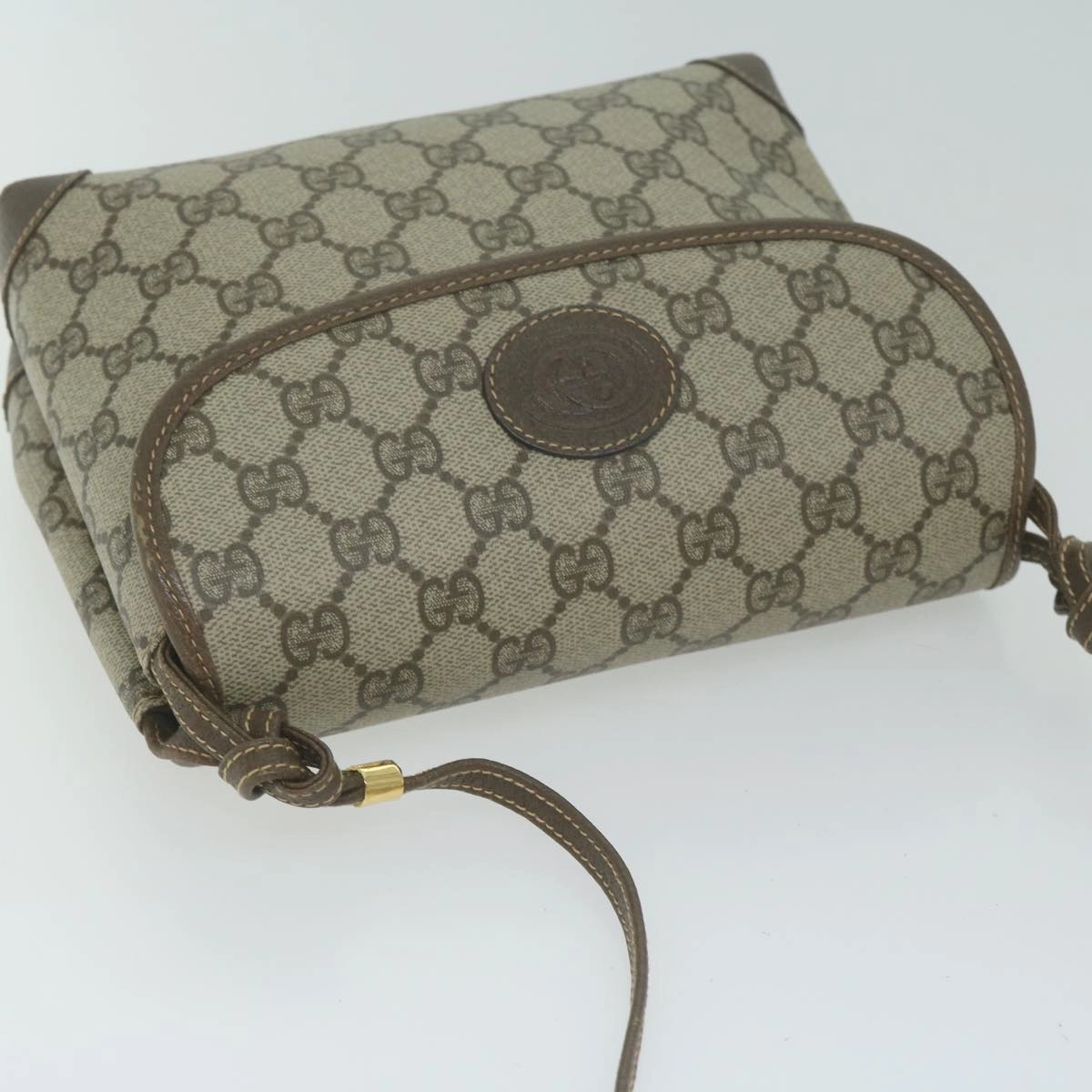 Gucci GG Canvas Shoulder Bag PVC Beige Brown
