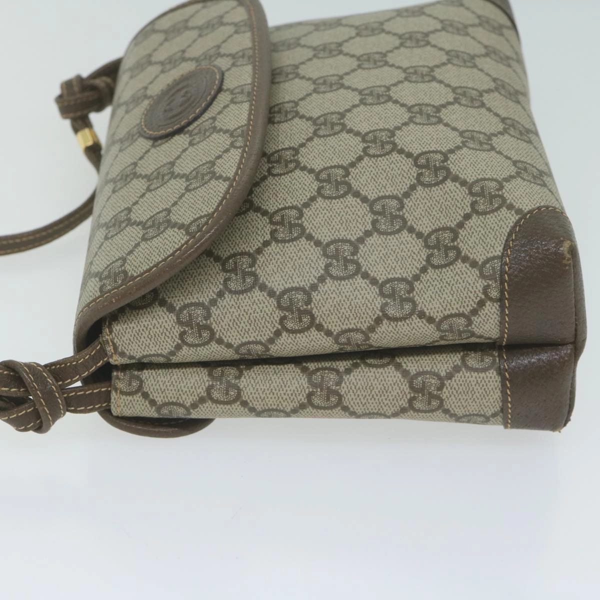 Gucci GG Canvas Shoulder Bag PVC Beige Brown