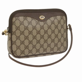 Gucci GG Canvas Shoulder Bag PVC Beige