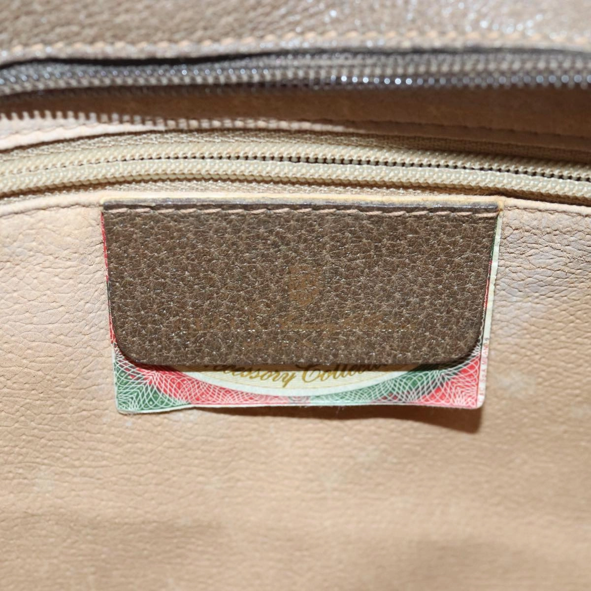 GUCCI GG Canvas Web Sherry Line Shoulder Bag PVC Leather Beige Green  83269