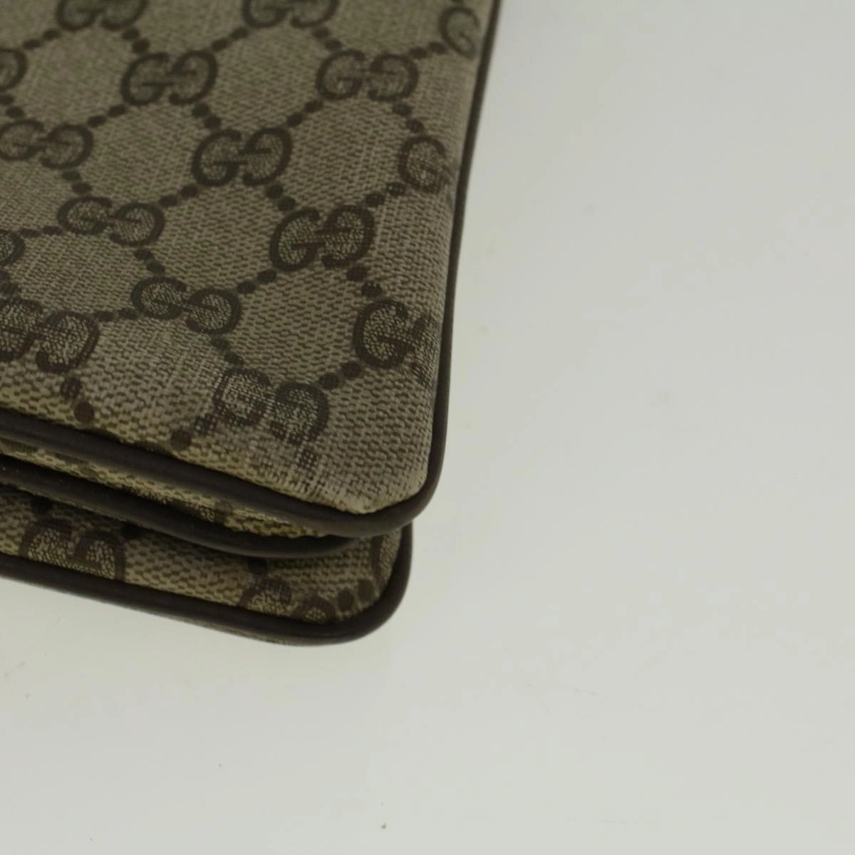 GUCCI GG Canvas Web Sherry Line Shoulder Bag PVC Leather Beige Green  bs9253