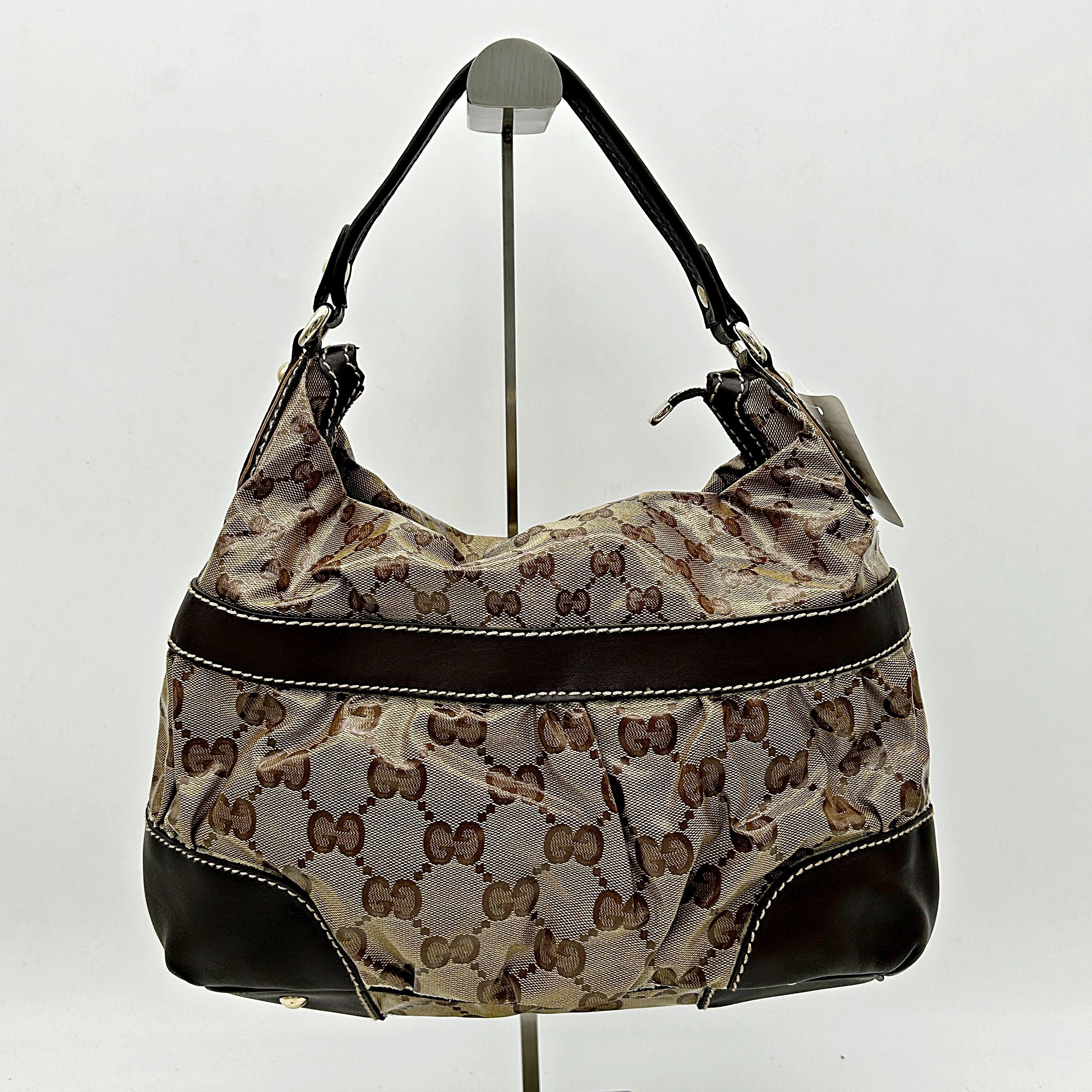 Gucci GG Crystal Mix Shoulder Bag Beige Cloth gu5827cc
