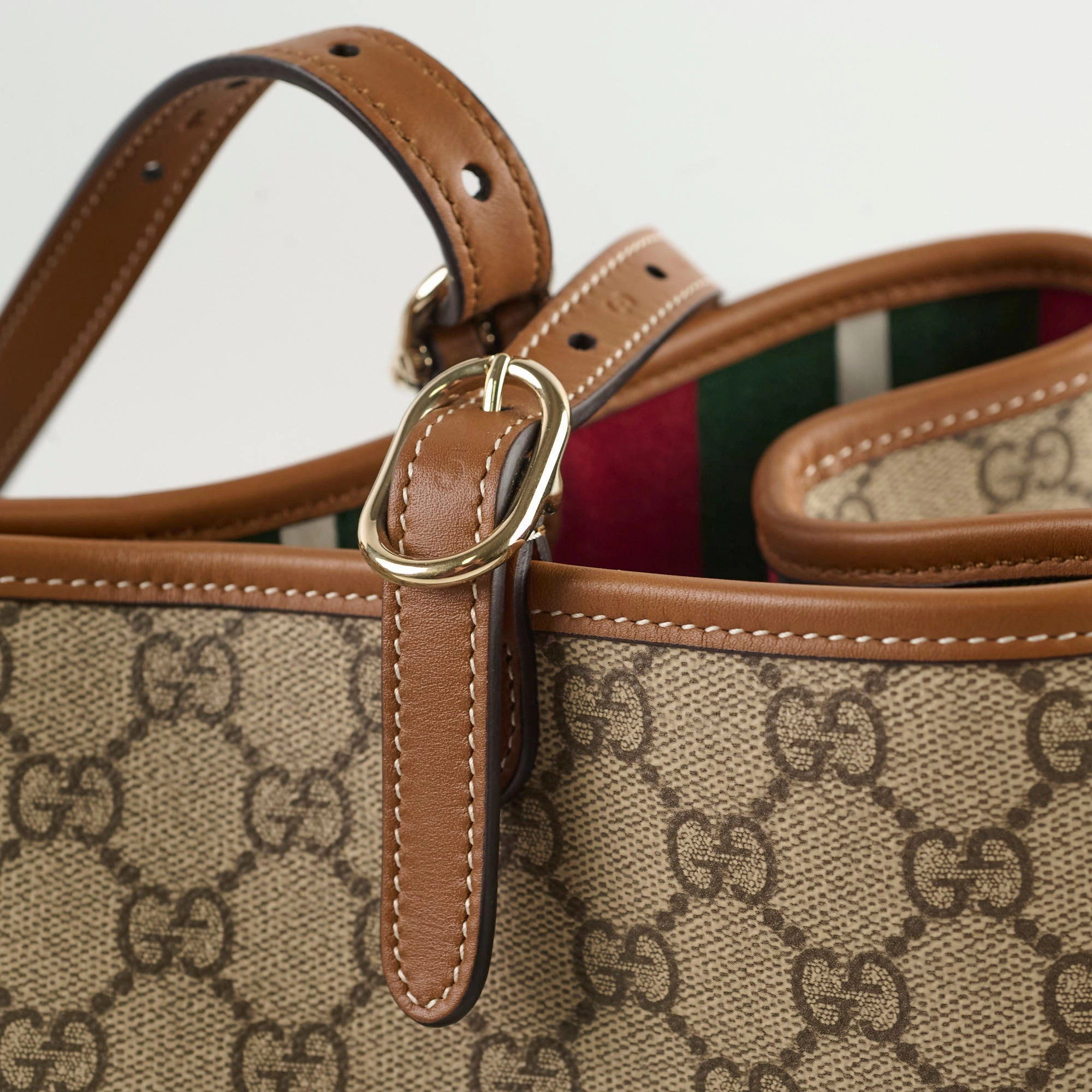 Gucci GG Emblem Canvas Medium Tote Beige