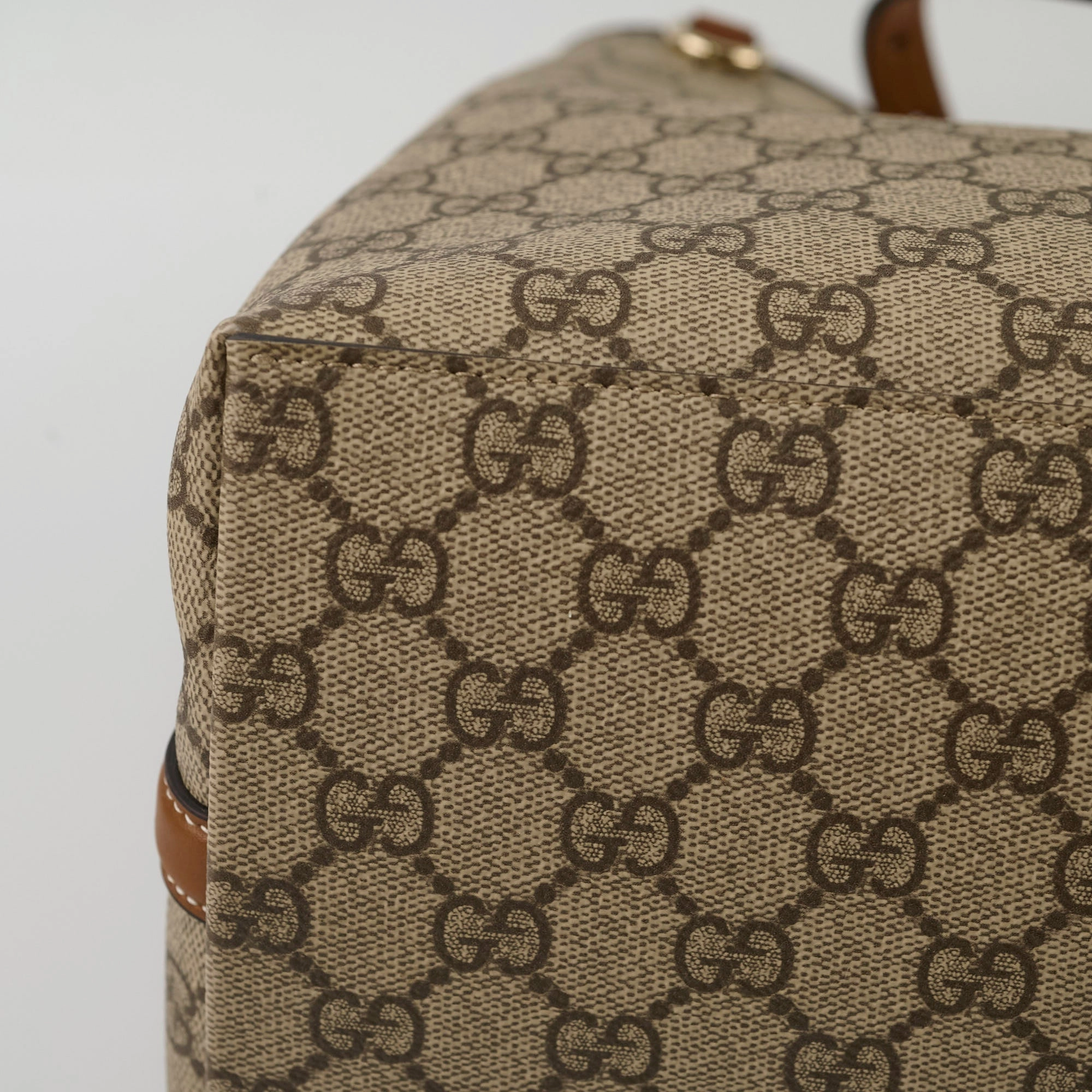 Gucci GG Emblem Canvas Medium Tote Beige