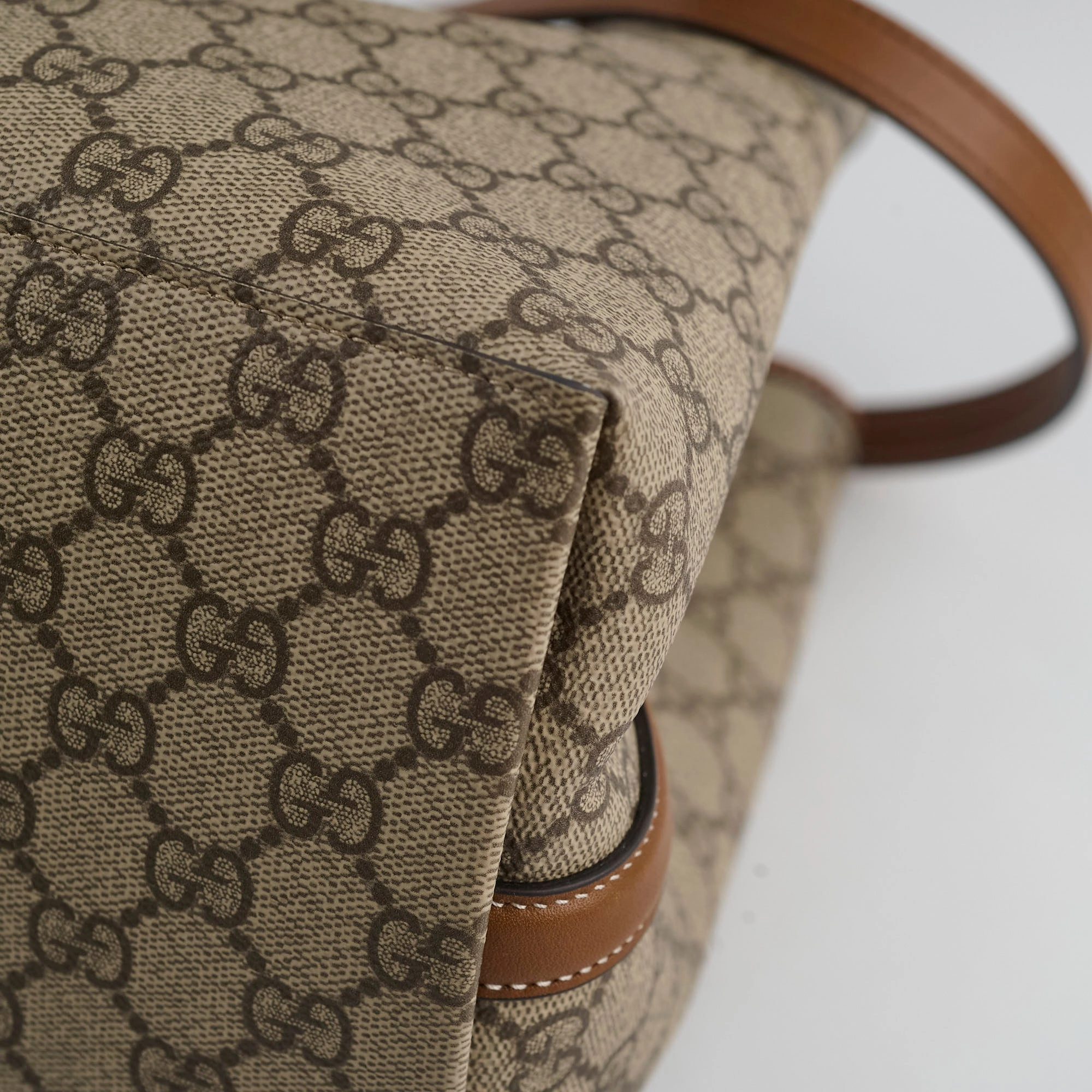 Gucci GG Emblem Canvas Medium Tote Beige