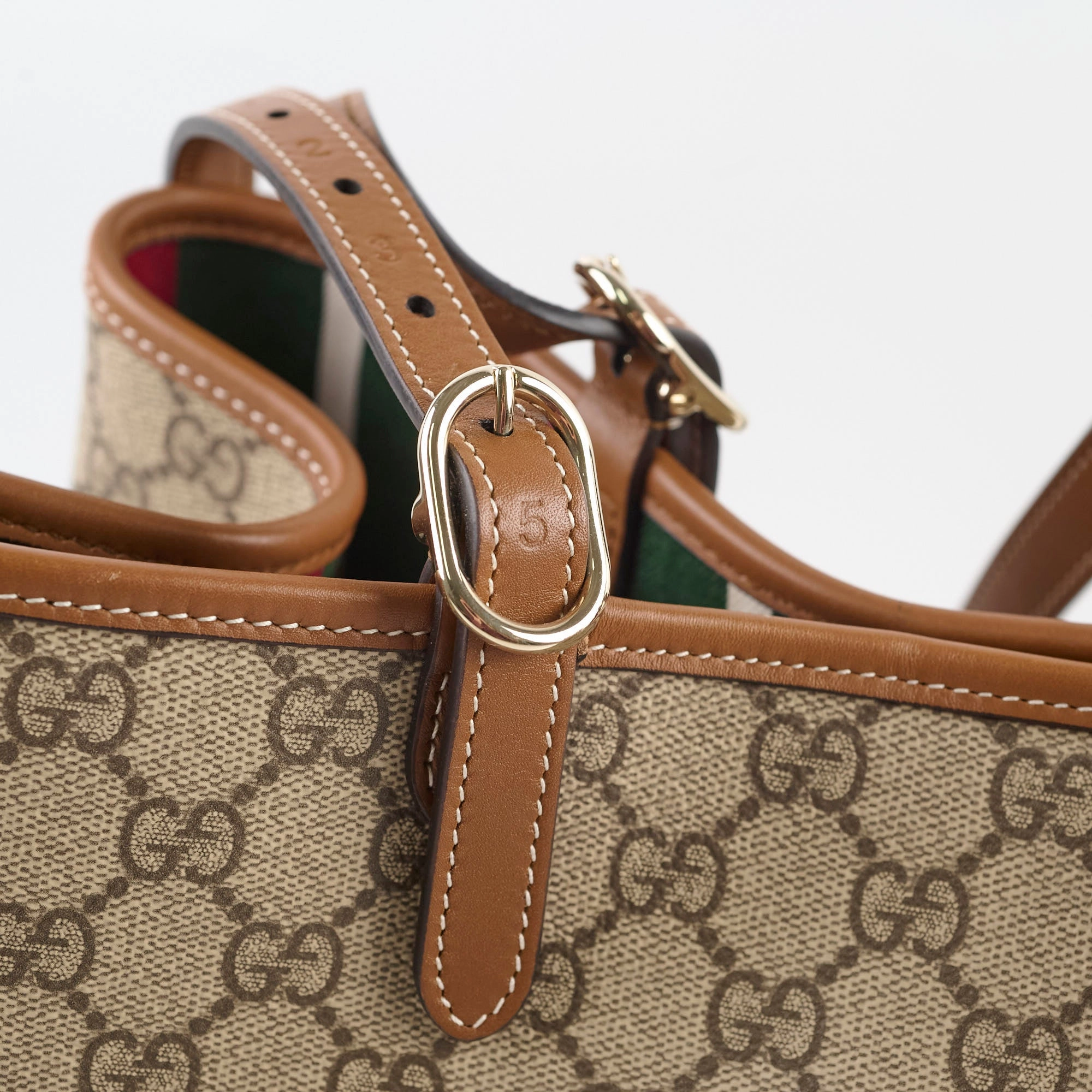 Gucci GG Emblem Canvas Medium Tote Beige