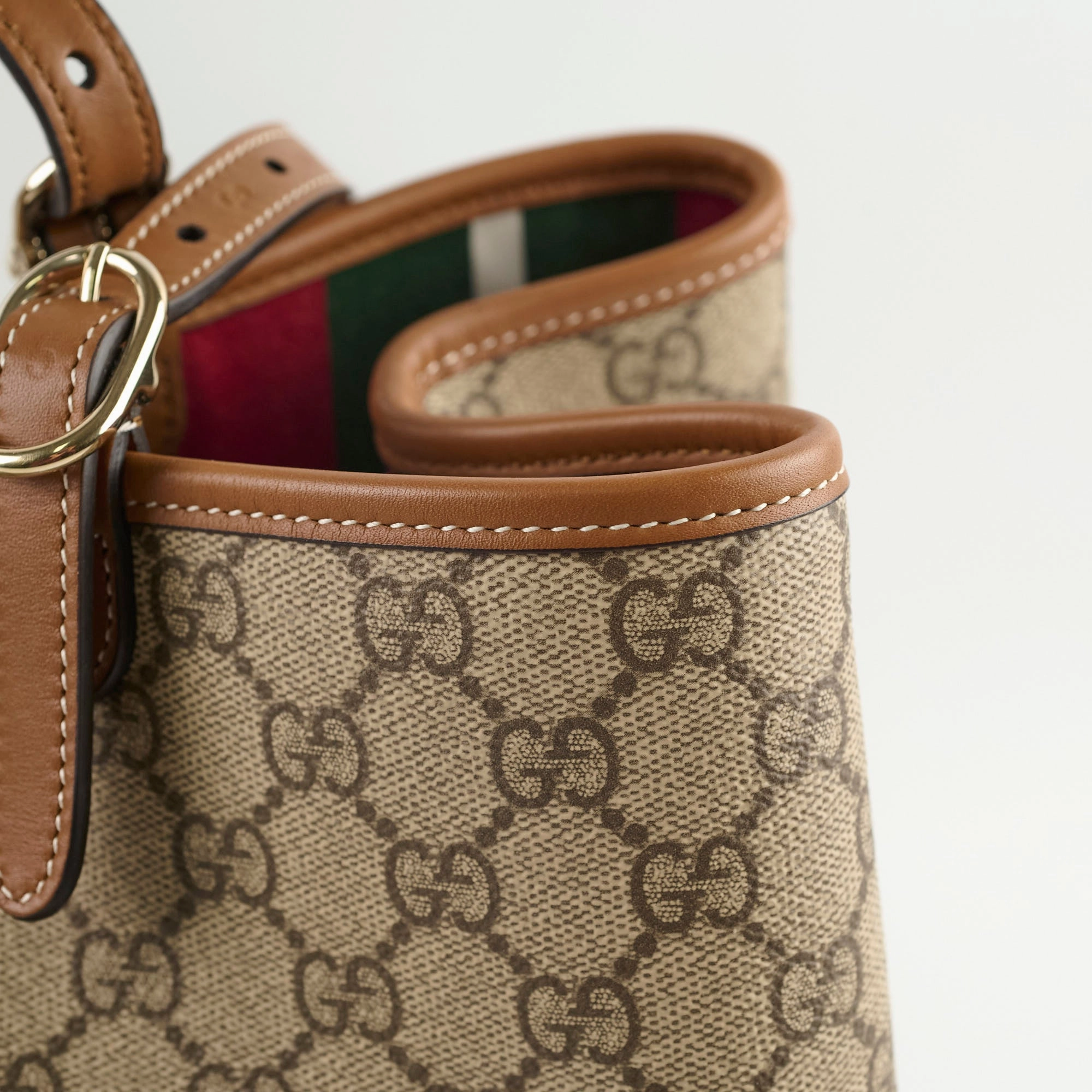 Gucci GG Emblem Canvas Medium Tote Beige