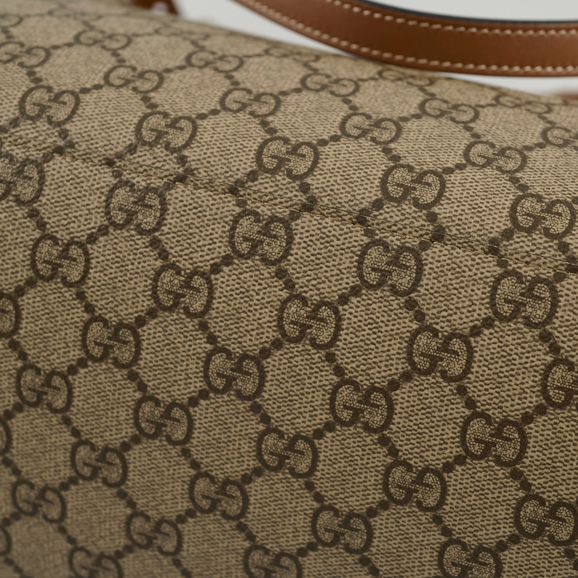 Gucci GG Emblem Canvas Medium Tote Beige