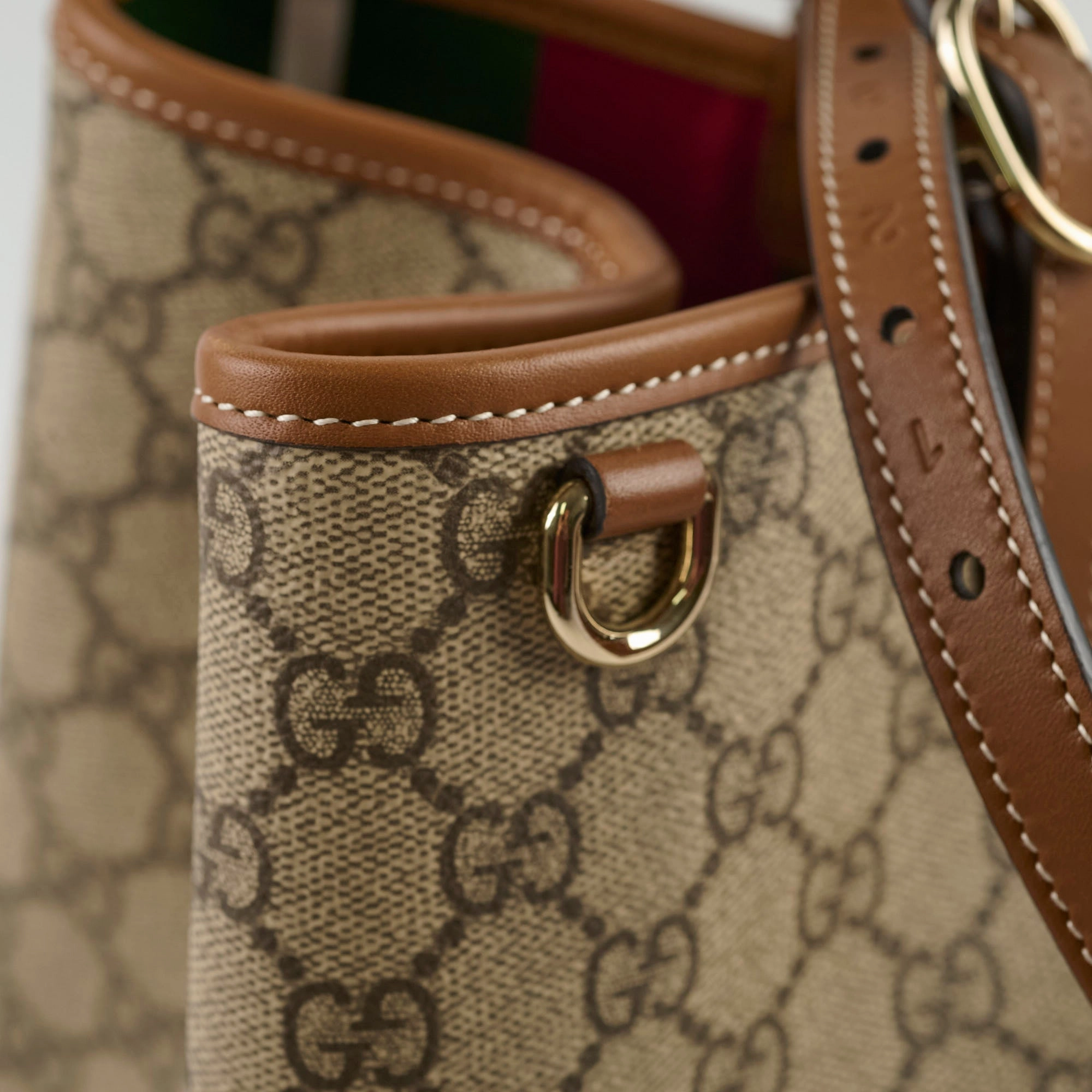 Gucci GG Emblem Canvas Medium Tote Beige