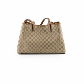 Gucci GG Emblem Canvas Medium Tote Beige