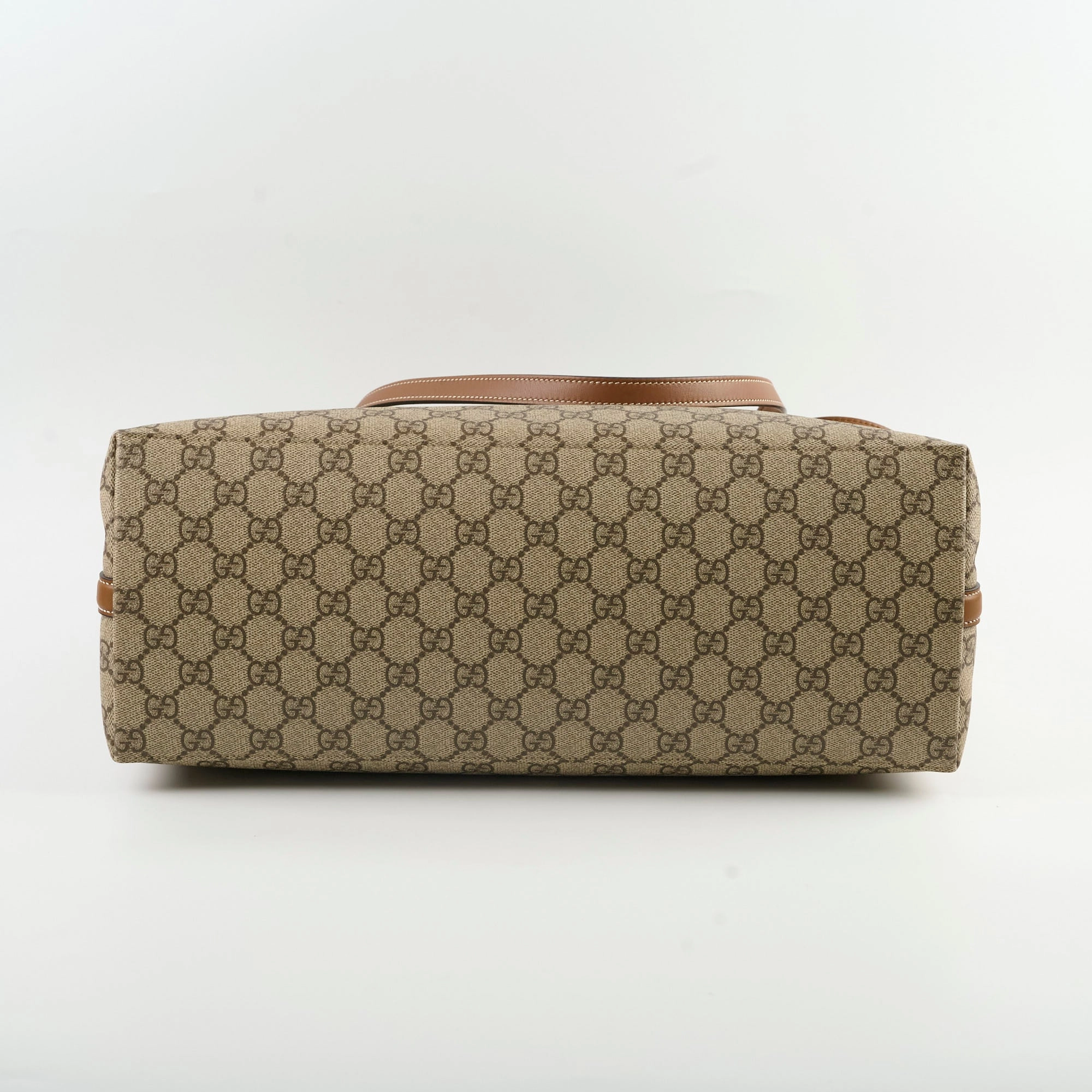 Gucci GG Emblem Canvas Medium Tote Beige