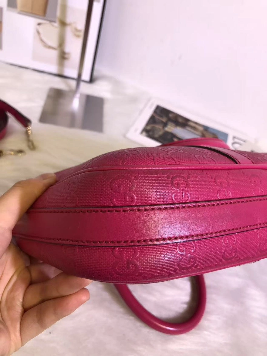 Gucci GG Imprime Leather Pink Shoulder Bag