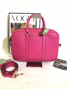 Gucci GG Imprime Leather Pink Shoulder Bag