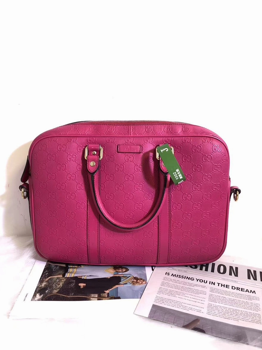 Gucci GG Imprime Leather Pink Shoulder Bag