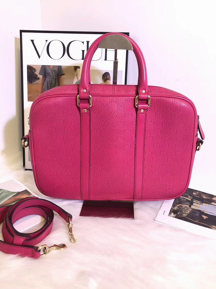Gucci GG Imprime Leather Pink Shoulder Bag