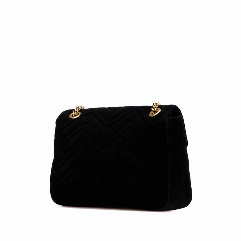 Gucci GG Marmont Velvet Medium Embroidered Shoulder Bag