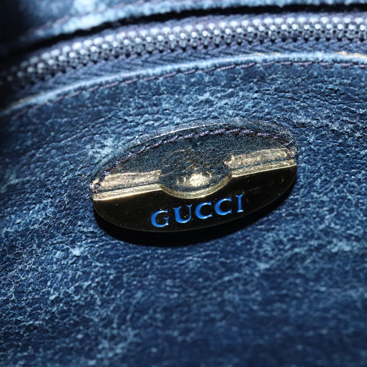 GUCCI GG Plus Supreme Shoulder Bag PVC Navy  12516