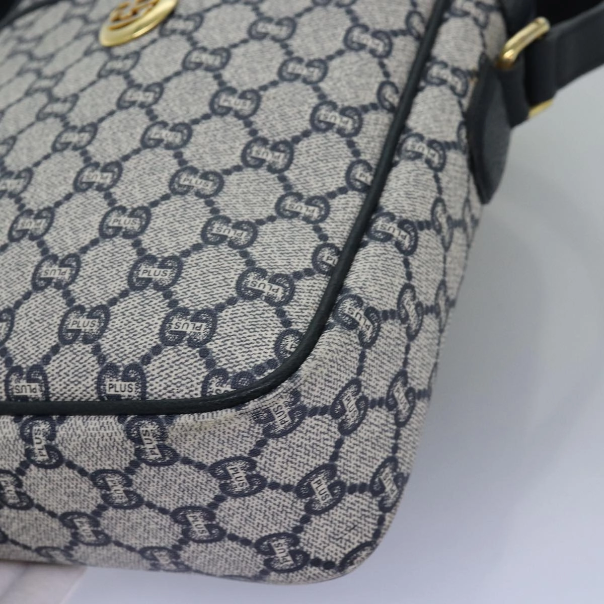 GUCCI GG Plus Supreme Shoulder Bag PVC Navy  12516