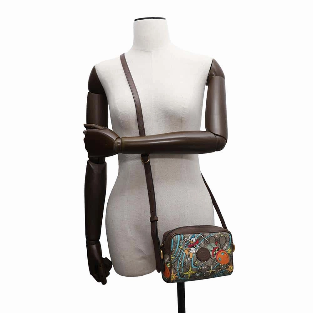 GUCCI GG Supreme Disney Collaboration Shoulder Bag Beige/Brown648124 GG SupremeCanvas Leather