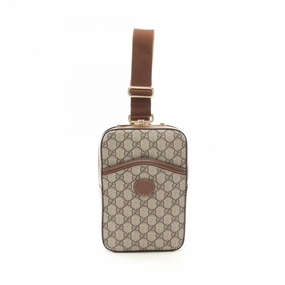 Gucci  Gg Supreme Leather Fanny Pack Sling Bag (Pre-Owned)
