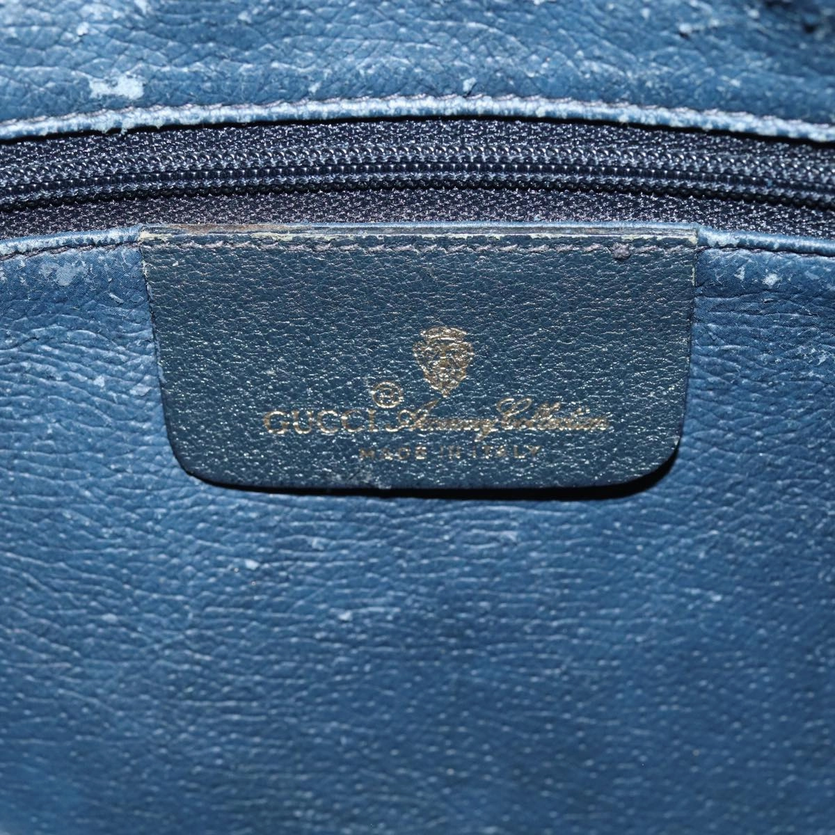 GUCCI GG Supreme Sherry Line Shoulder Bag PVC Leather Navy 56 02 088  83136