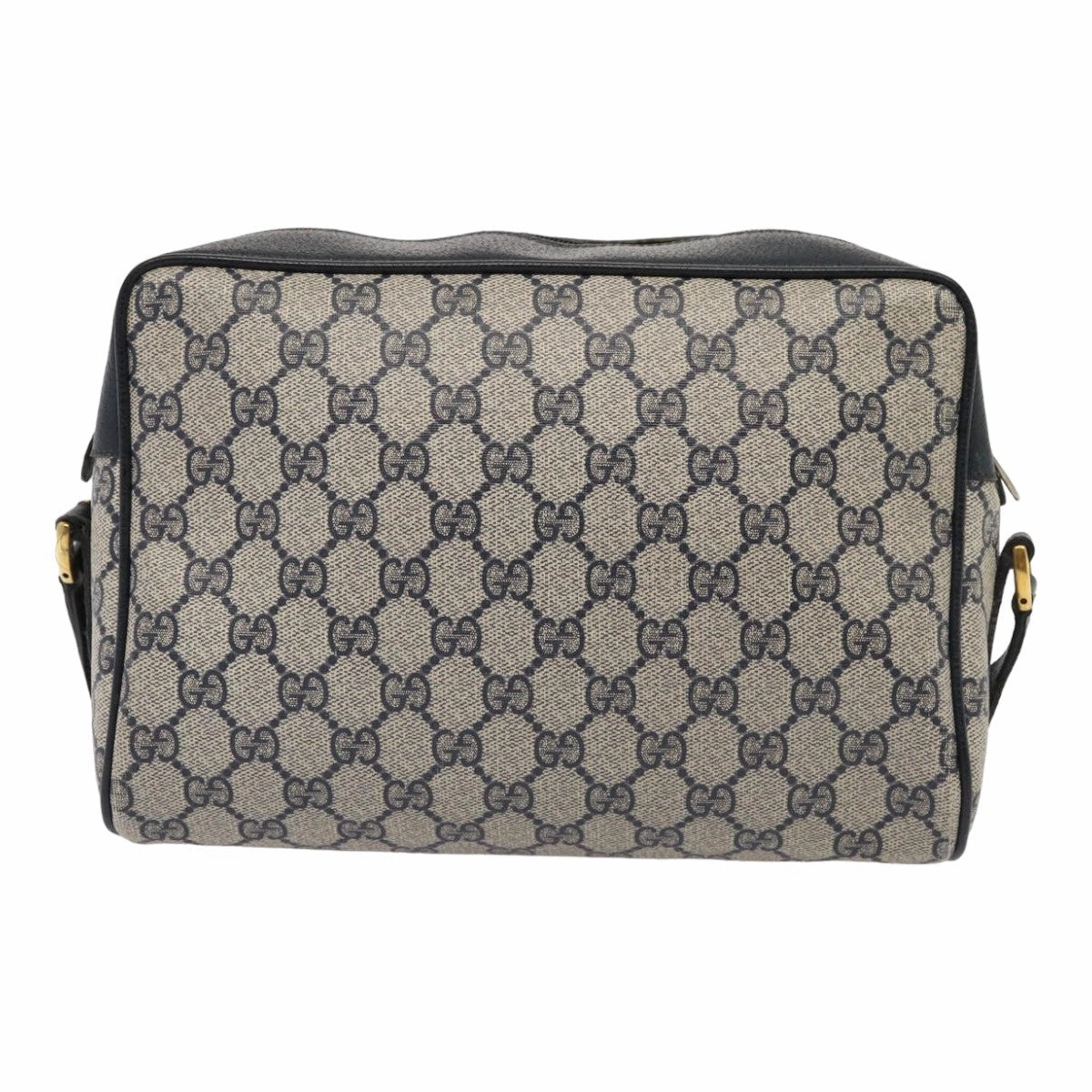 GUCCI GG Supreme Sherry Line Shoulder Bag PVC Leather Navy 56 02 088  83136