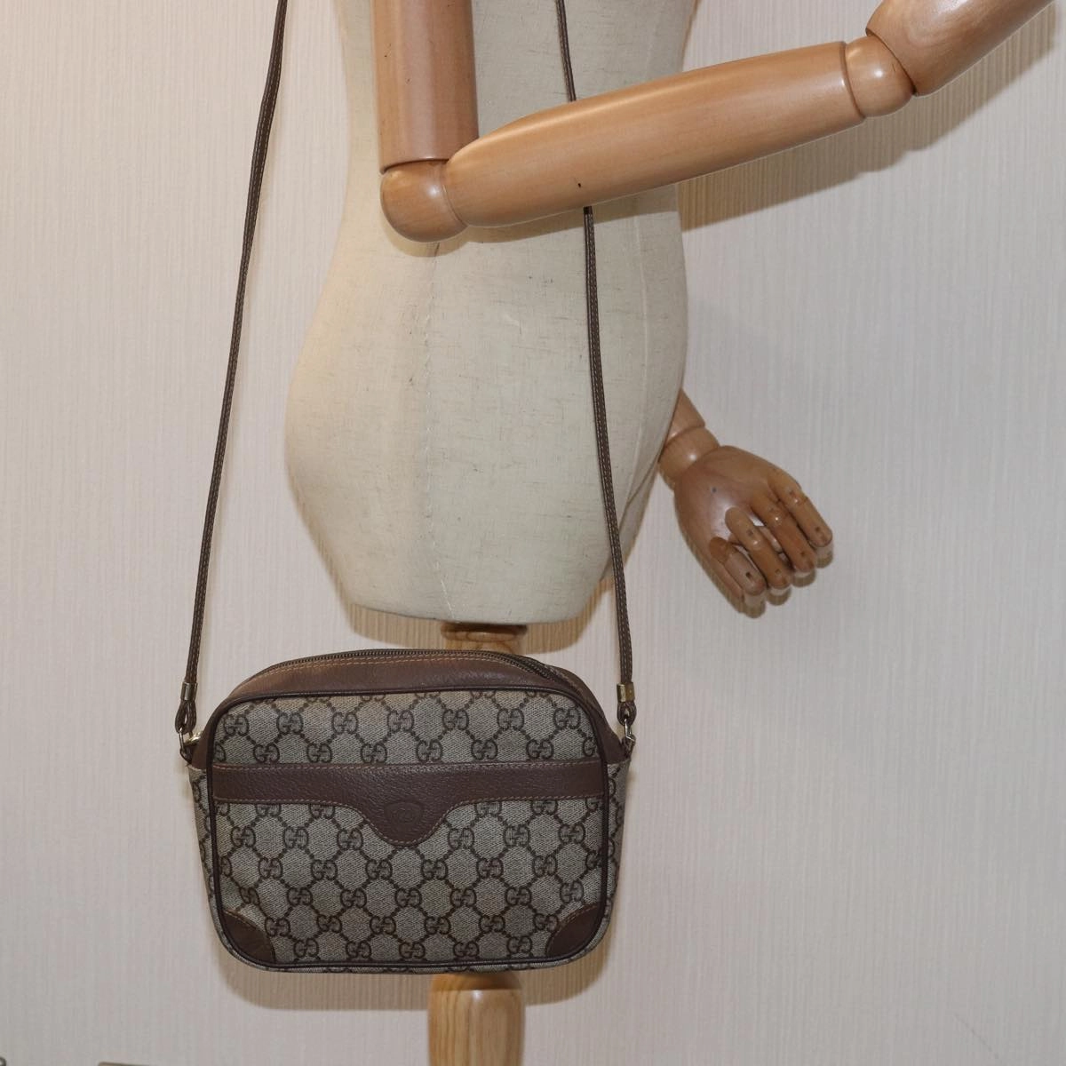 GUCCI GG Supreme Shoulder Bag PVC Beige 007 115 6423  bs14474