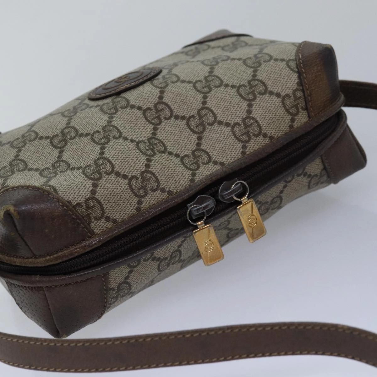 GUCCI GG Supreme Shoulder Bag PVC Beige  13896