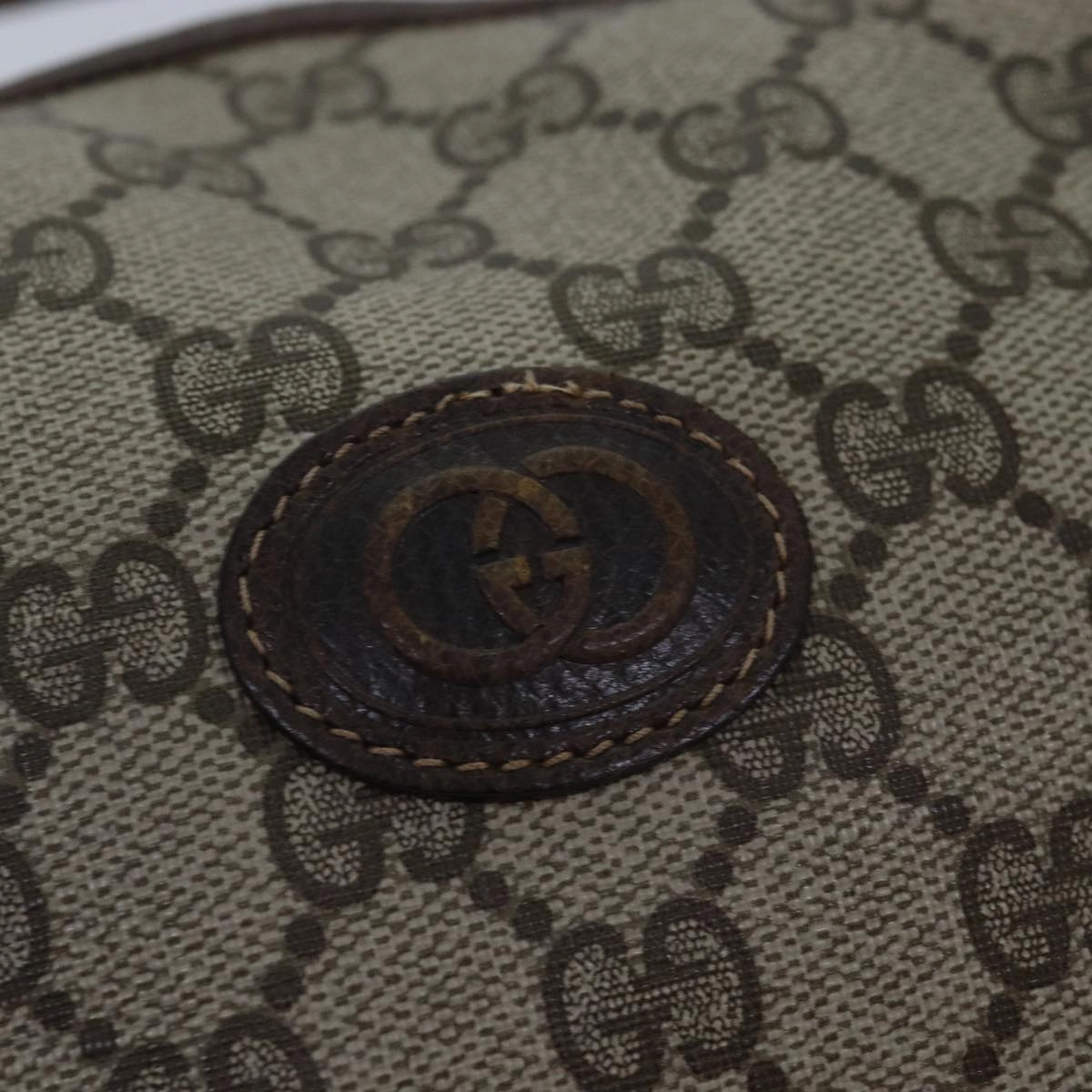 GUCCI GG Supreme Shoulder Bag PVC Beige  13896