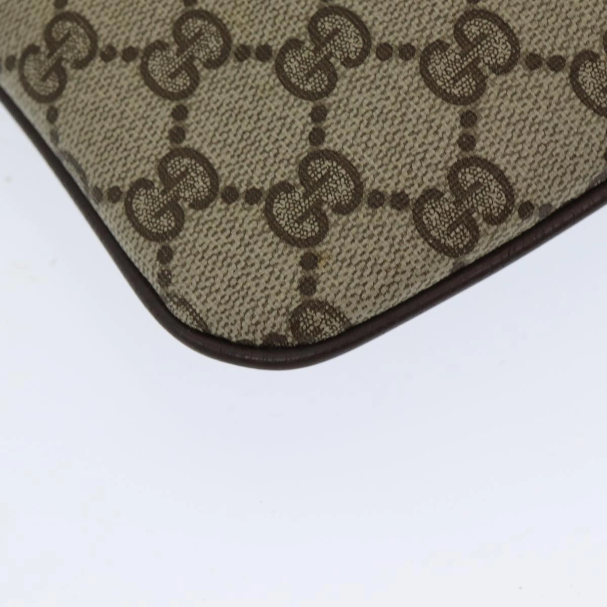 GUCCI GG Supreme Web Sherry Line Shoulder Bag PVC Beige 904 02 047  83663