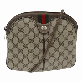 GUCCI GG Supreme Web Sherry Line Shoulder Bag PVC Beige 904 02 047  83663
