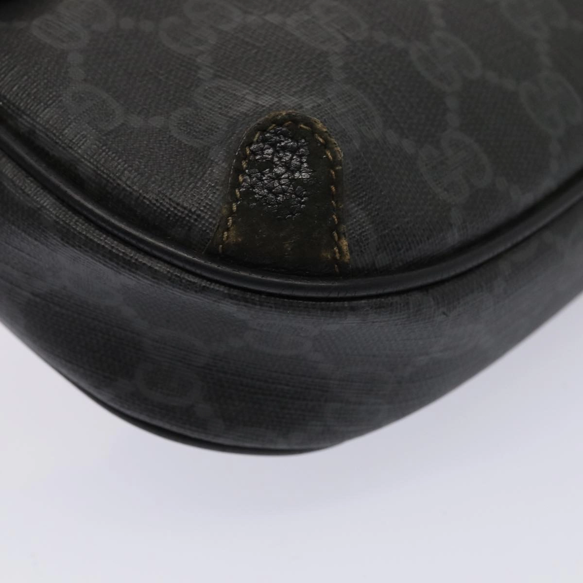 GUCCI GG Supreme Web Sherry Line Shoulder Bag PVC Black 89 02 066  82869