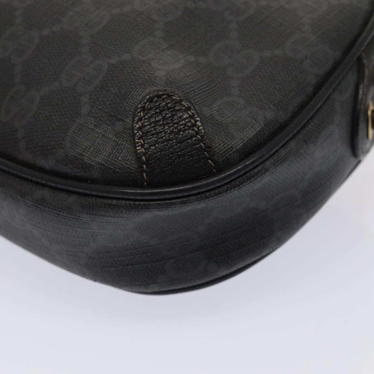 GUCCI GG Supreme Web Sherry Line Shoulder Bag PVC Black 89 02 066  82869