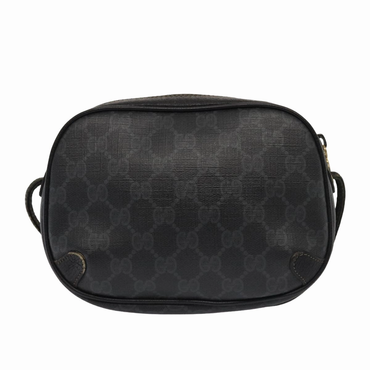 GUCCI GG Supreme Web Sherry Line Shoulder Bag PVC Black 89 02 066  82869