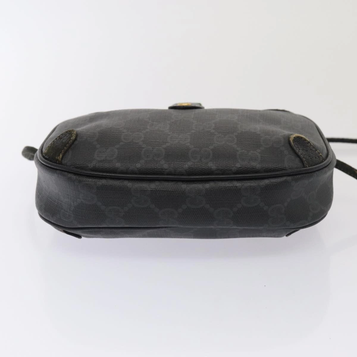 GUCCI GG Supreme Web Sherry Line Shoulder Bag PVC Black 89 02 066  82869
