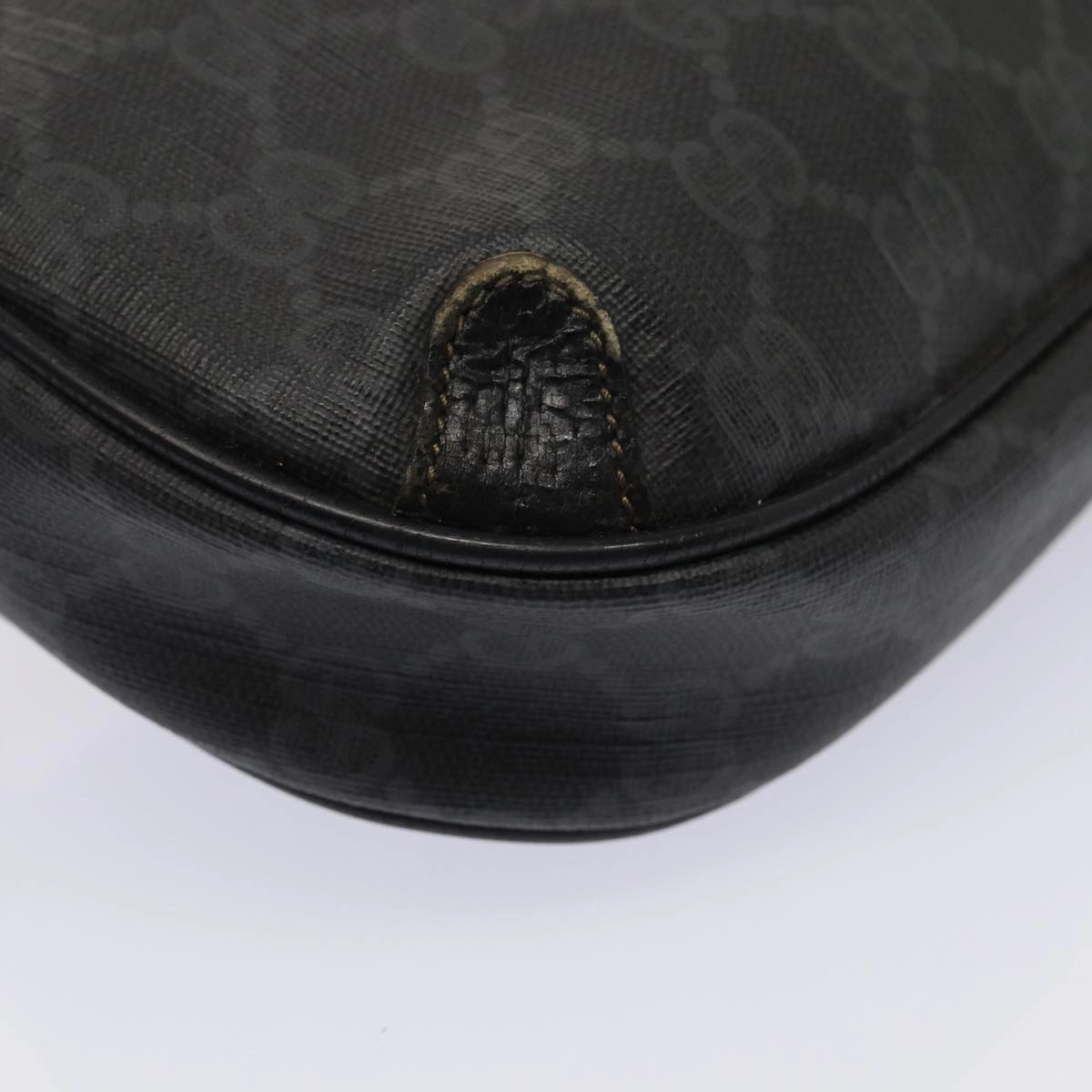 GUCCI GG Supreme Web Sherry Line Shoulder Bag PVC Black 89 02 066  82869