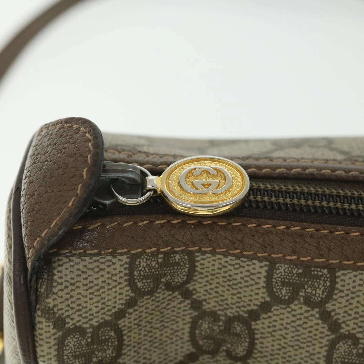 GUCCI GG Supreme Web Sherry Line Shoulder Bag Red Beige 89 02 077  8993