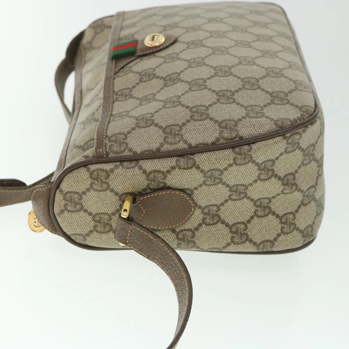 GUCCI GG Supreme Web Sherry Line Shoulder Bag Red Beige 89 02 077  8993