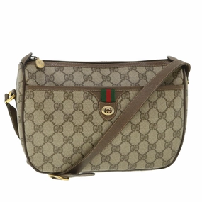 GUCCI GG Supreme Web Sherry Line Shoulder Bag Red Beige 89 02 077  8993
