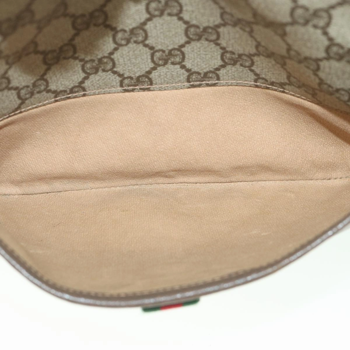 GUCCI GG Supreme Web Sherry Line Shoulder Bag Red Beige 89 02 077  8993