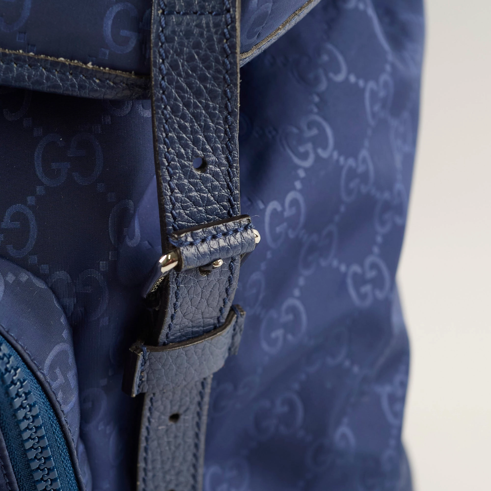 Gucci Guccissima Nylon Backpack Blue