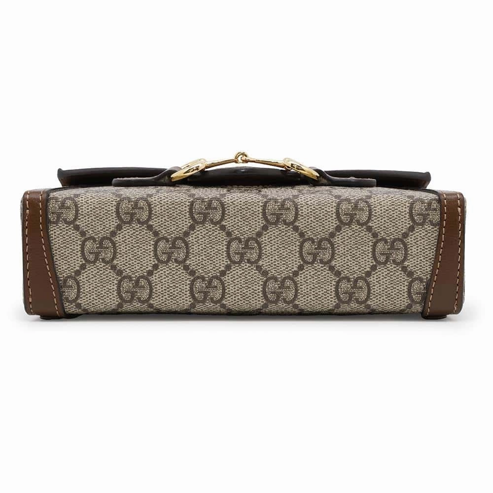GUCCI Horsebit1955 Shoulder Bag Beige/Brown699296 PVC Leather
